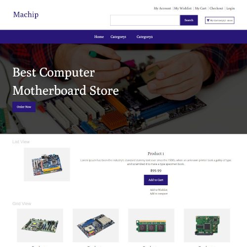Machip - Online Computer Parts Store Magento Theme