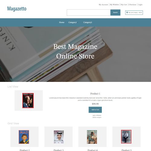 Magazetto - Online Magazine Store Magento theme