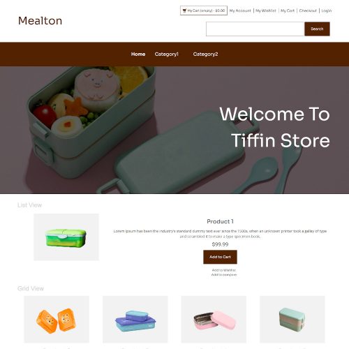 Mealton - Online Tiffin Box Store Magento Theme