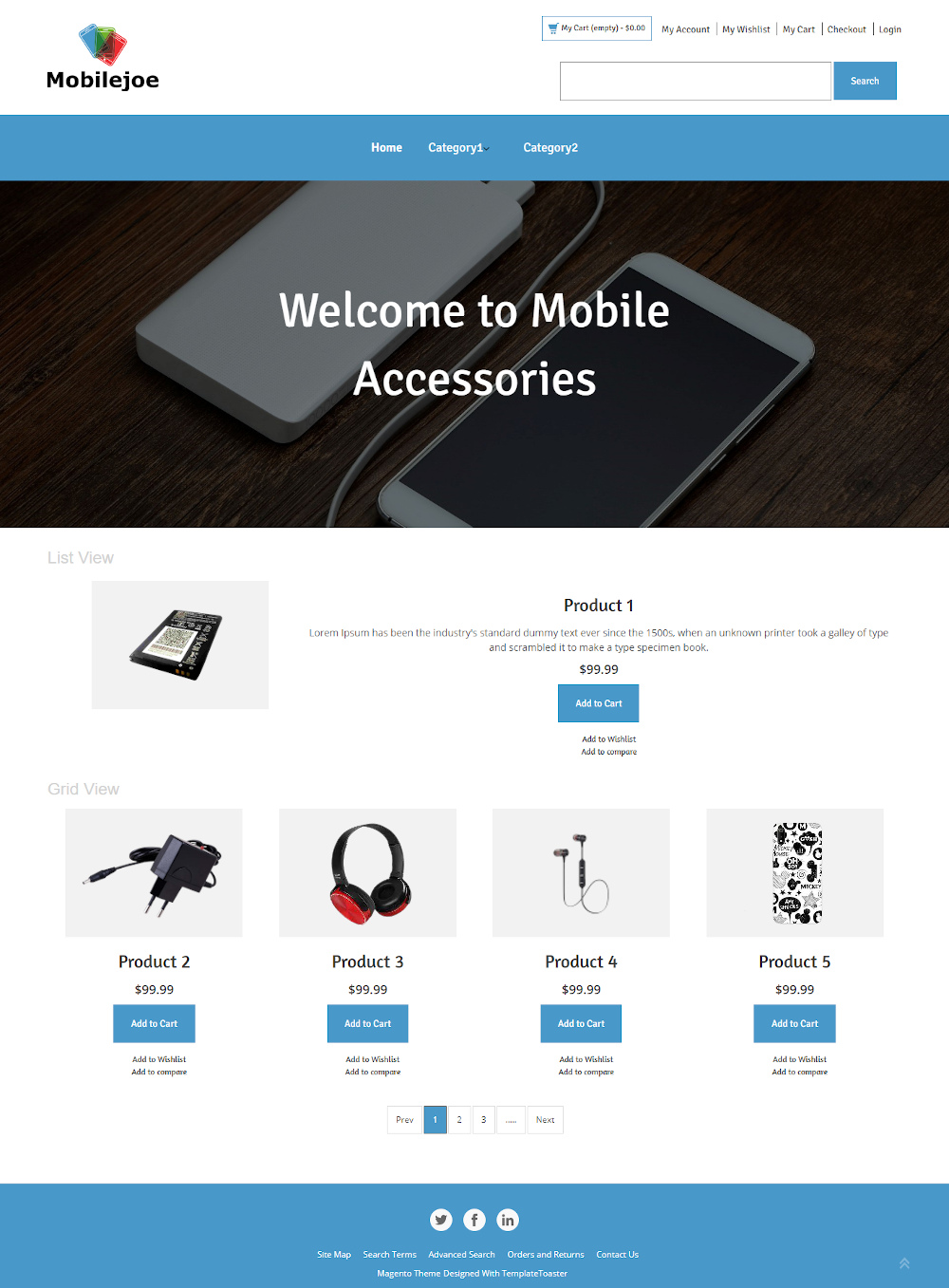 Mobilejoe - Online Mobile Phone Accessories Store Magento Theme