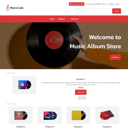 Musiclab - Online Music Album Store Magento Theme