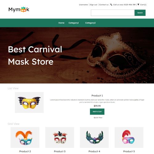 My Mask - Online Carnival Mask Store Prestashop Theme