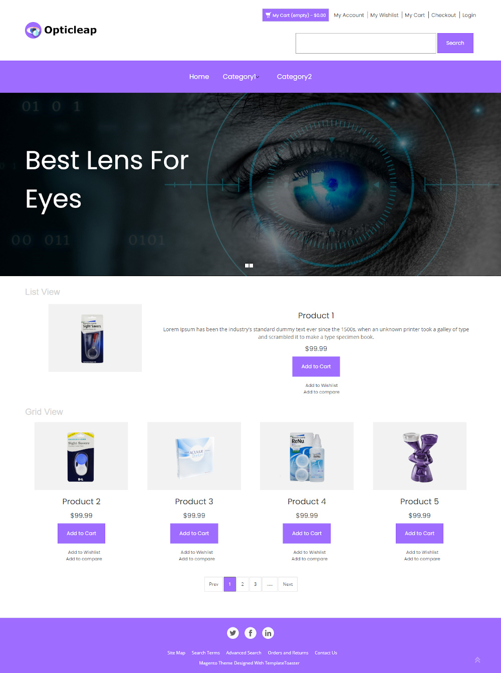 Opticleap - Online Eyes Lens Store Magento Theme