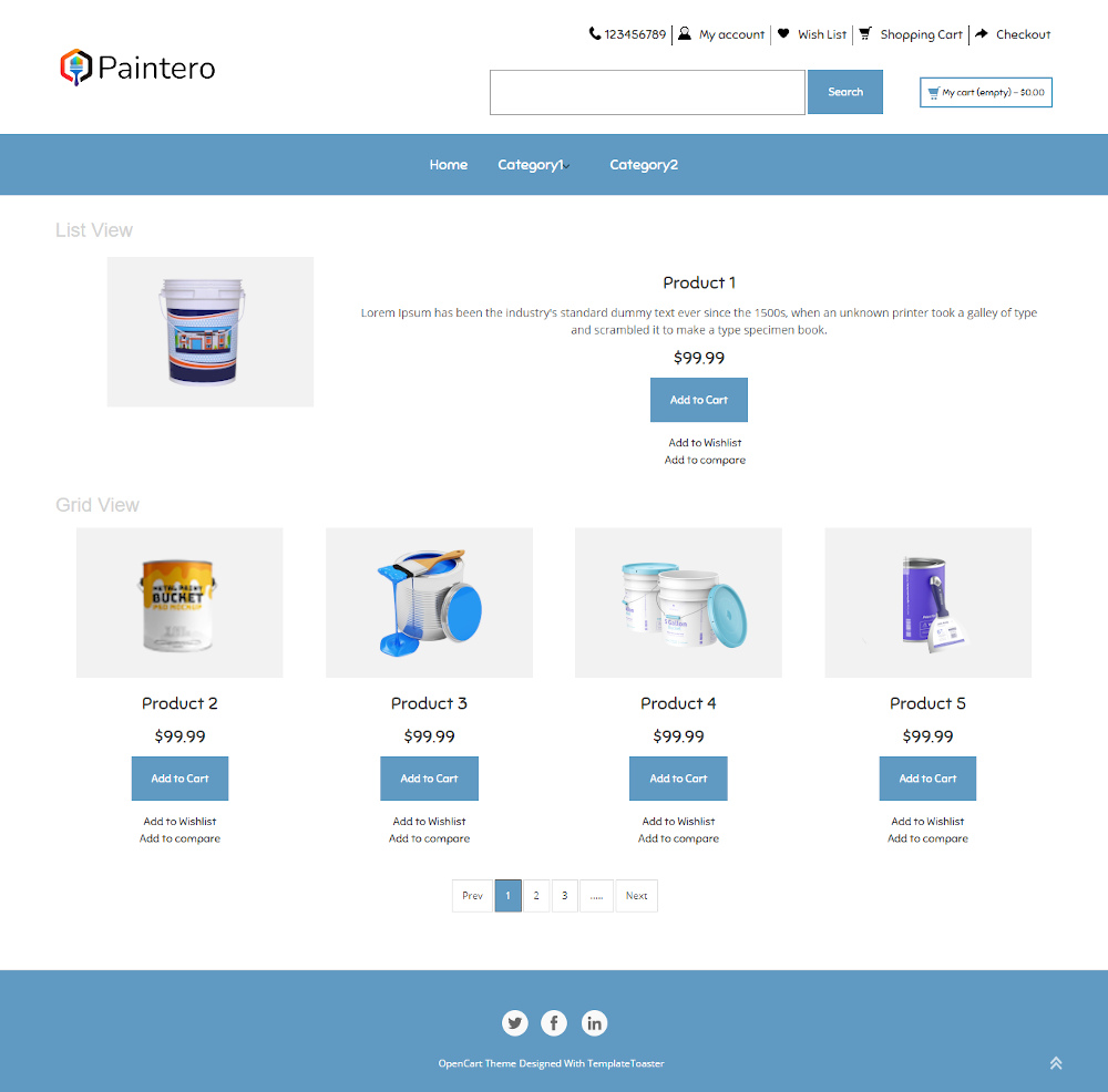 Paintero - Online Paint Store OpenCart Theme