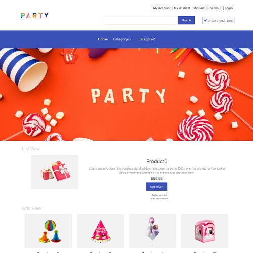 Party Decoration Store Magento Theme