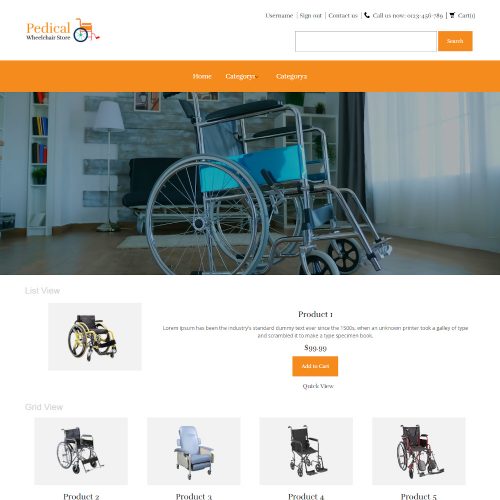 Pedical - Online Wheelchair Store PrestaShop Theme