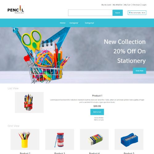 Pencil - Online Stationery Store Magento Theme