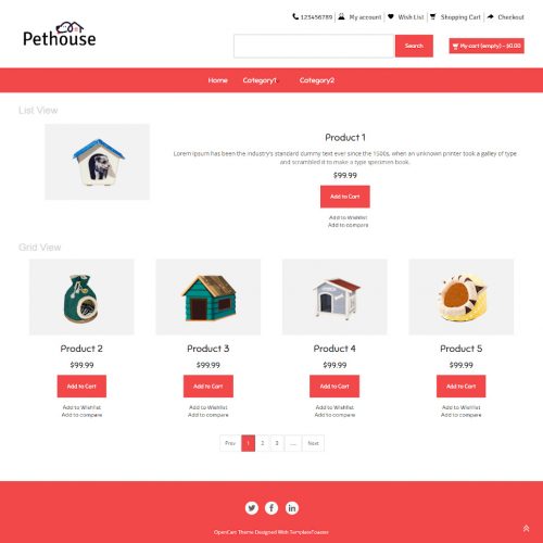 Pethouse - Online Dog Shelter Store OpenCart Theme
