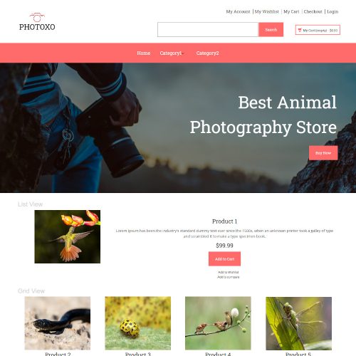 Photoxo - Online Animal Photography Magento Theme