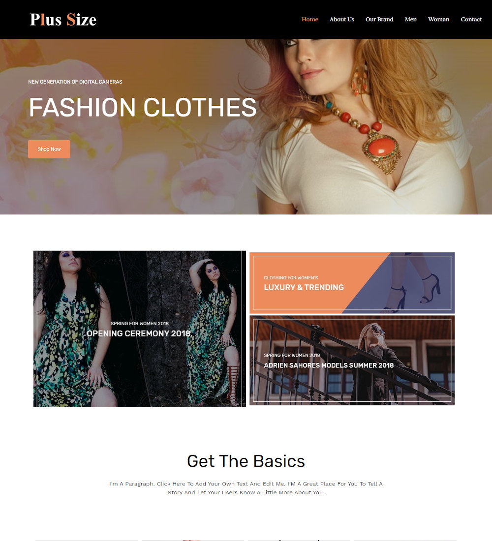 Plus Size - Clothes Fashion Shop Template - TemplateToaster