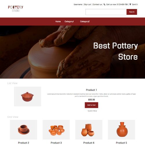 Pottery Studio Online Store PrestaShop Theme