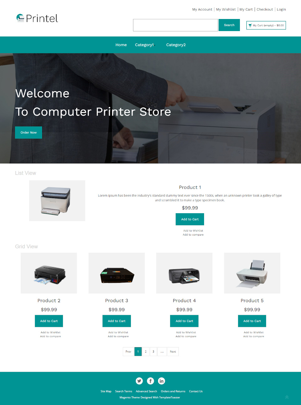 Printel - Online Computer Printer Store Magento Theme
