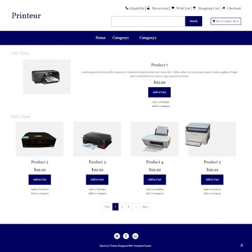 Printeur -Online Computer Printer Store OpenCart Theme