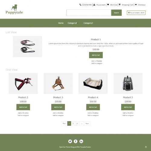 Puppytale - Online Pet Accessories Store OpenCart Theme