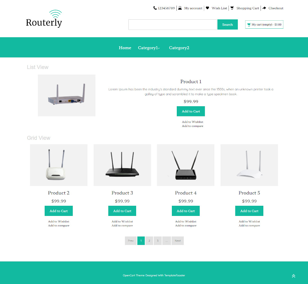 Routerly - Online Internet Router Store OpenCart Theme