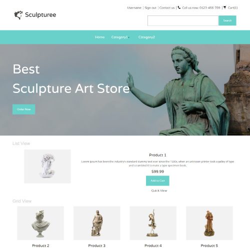 Sculpturee - Online Sculpture Art Store PrestaShop Theme