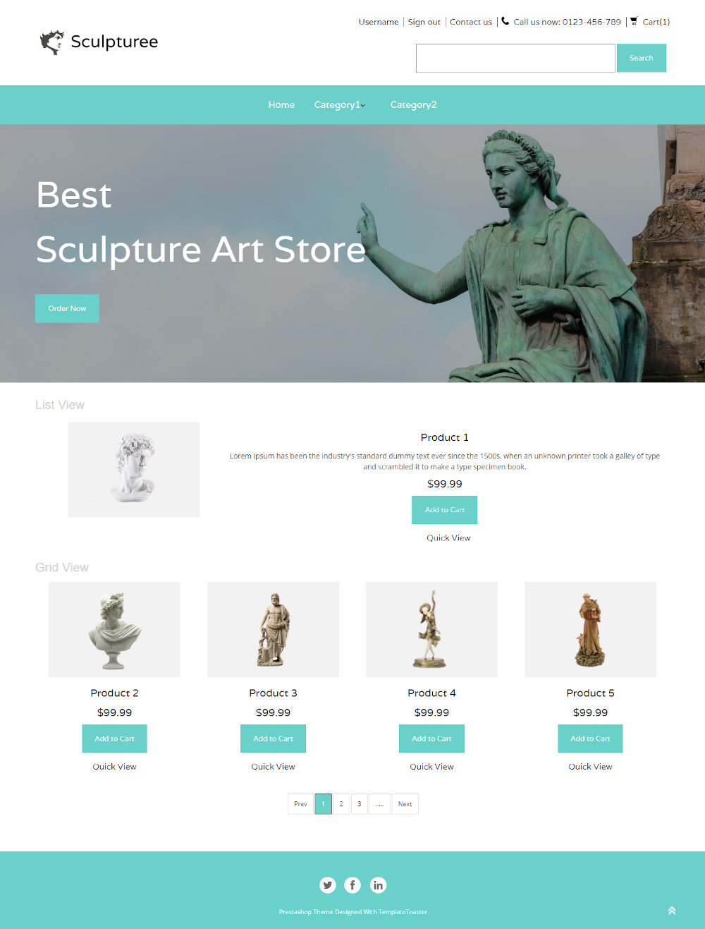 Sculpturee - Online Sculpture Art Store PrestaShop Theme