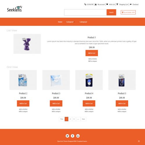 Seeklens - Online Eyes Lens Store OpenCart Theme