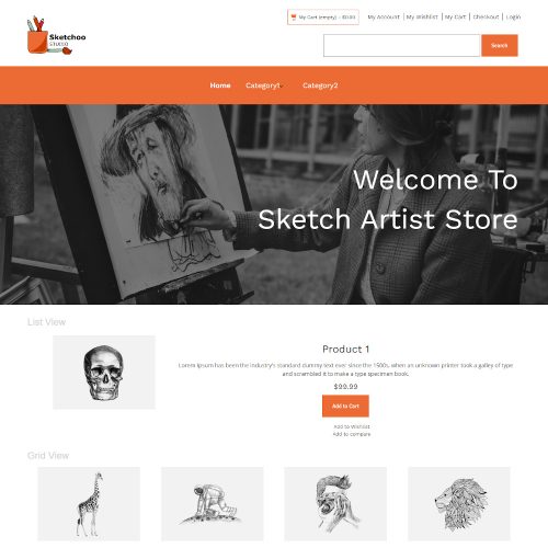 Sketchoo Studio - Online Sketch Store Magento Theme