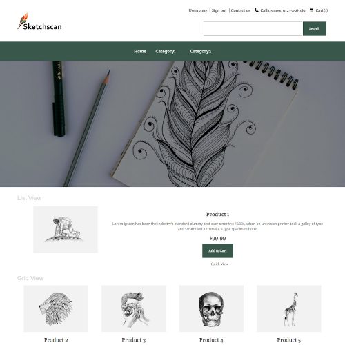 Sketchscan - Online Sketch Store PrestaShop Theme