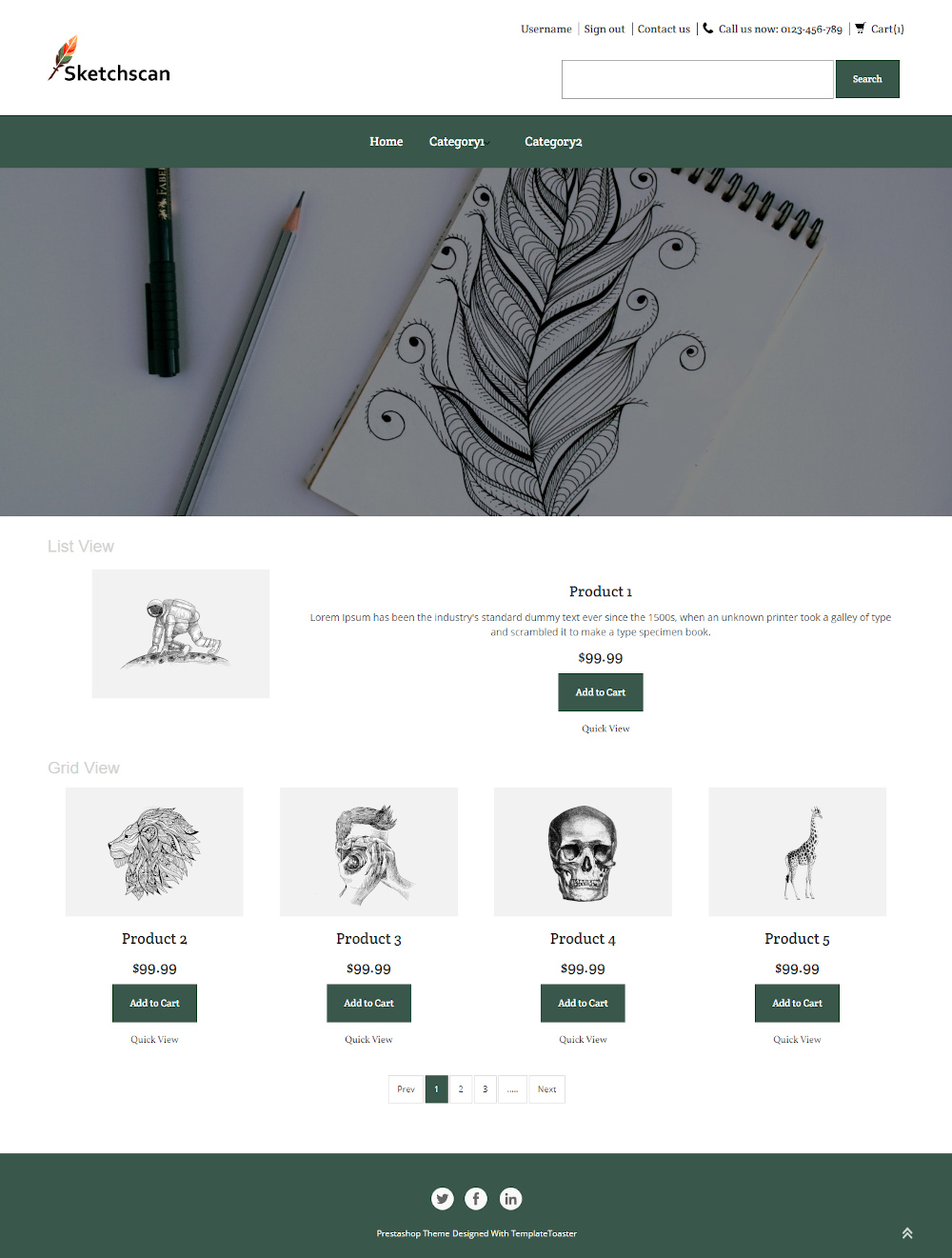 Sketchscan - Online Sketch Store PrestaShop Theme