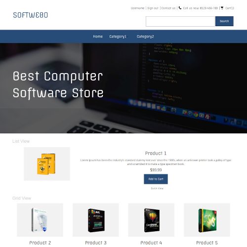 Softwebo - Online Computer Software PrestaShop Theme