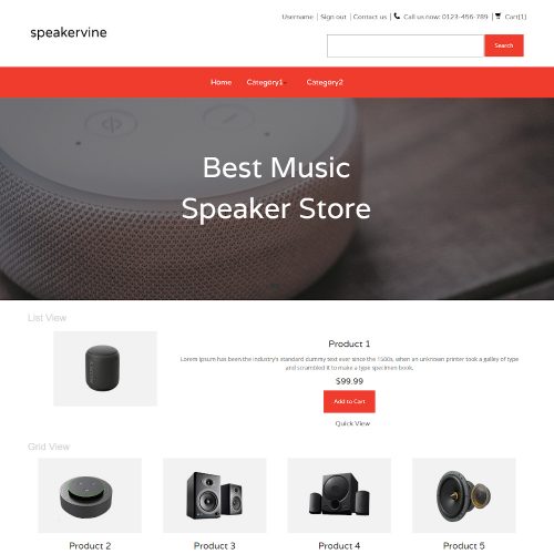 Speakervine - Online Music Speaker Store PrestaShop Theme