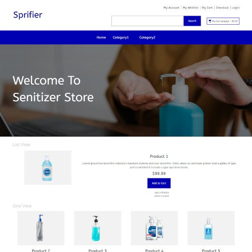 Sprifier - Online Sanitizer Store Magento Theme