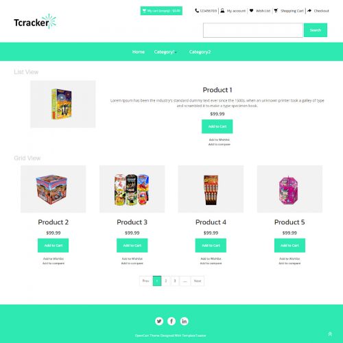 Tcracker - Online Firecracker Store OpenCart Theme