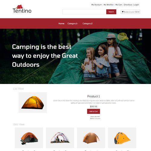 Tentino - Online Camping Tent Store Magento Theme