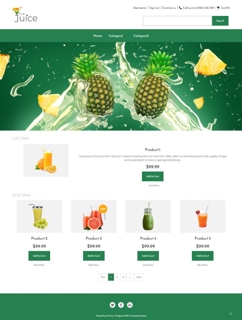 The Juice Online Fresh Juice Store Theme TemplateToaster