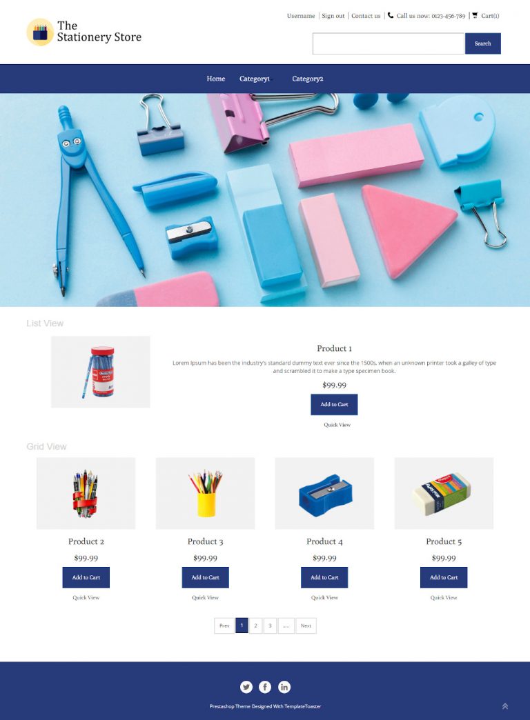 The Online Stationery Store Theme TemplateToaster