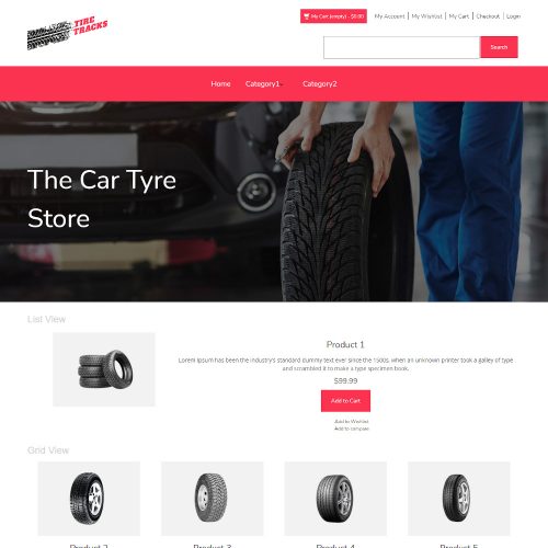 Tire Tracks - Online Car Tyre Store Magento Theme