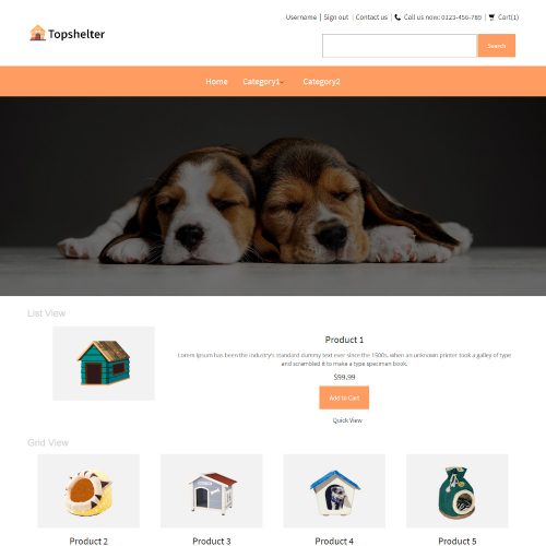 Topshelter - Online Dog Shelter PrestaShop Theme