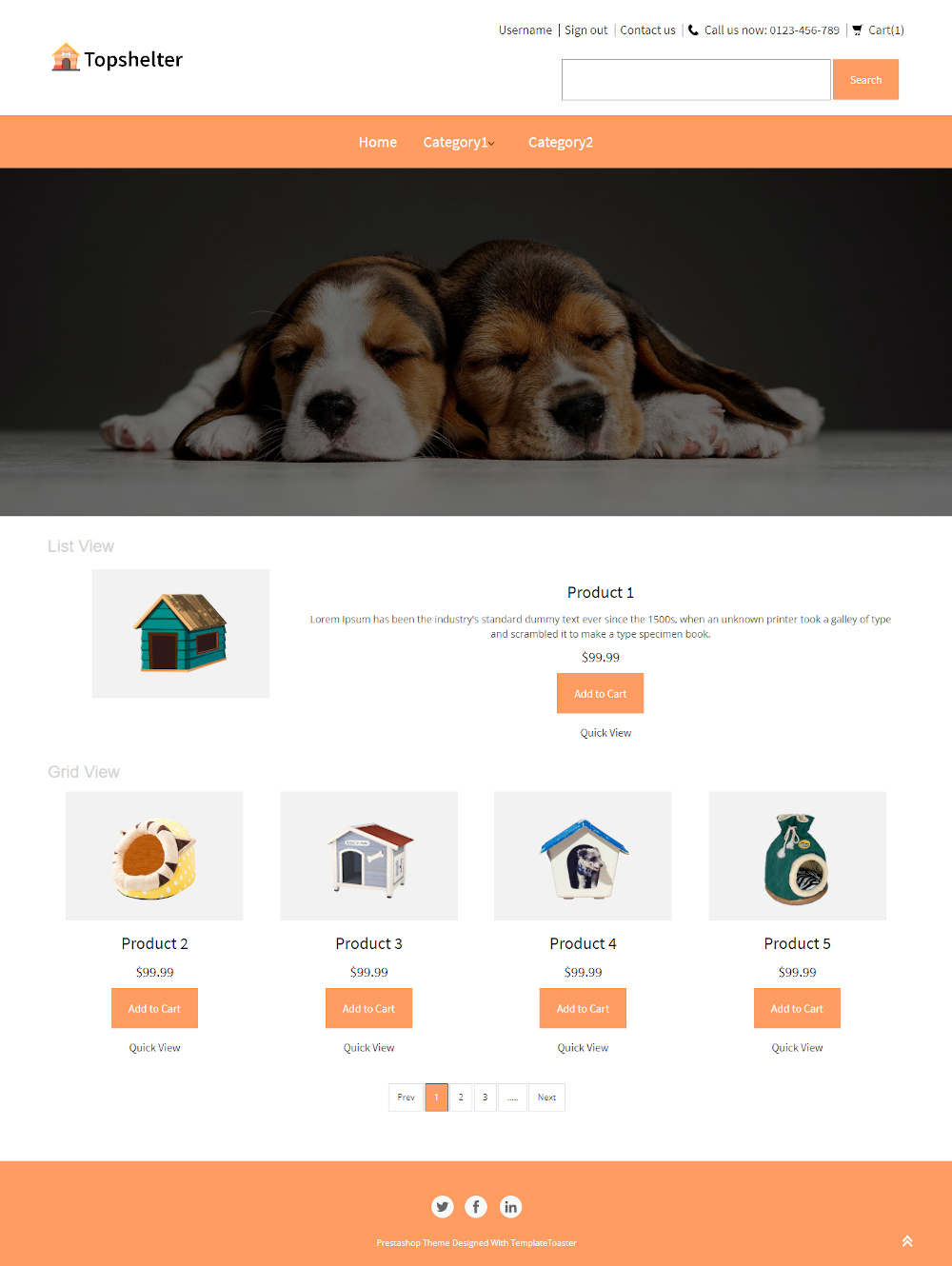 Topshelter - Online Dog Shelter PrestaShop Theme