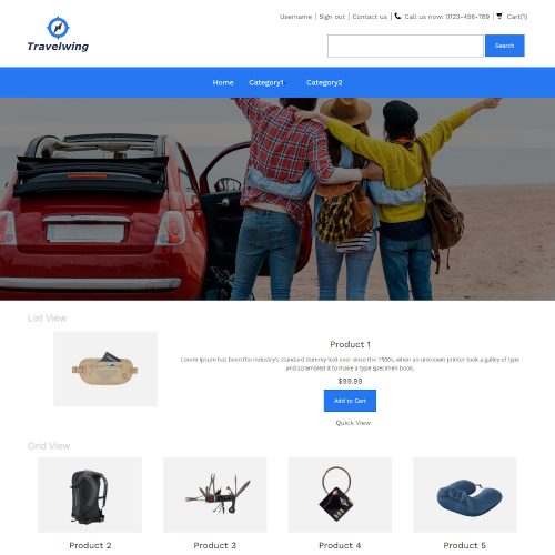 Travelwing - Online Travel Equipment's Store PrestaShop Theme