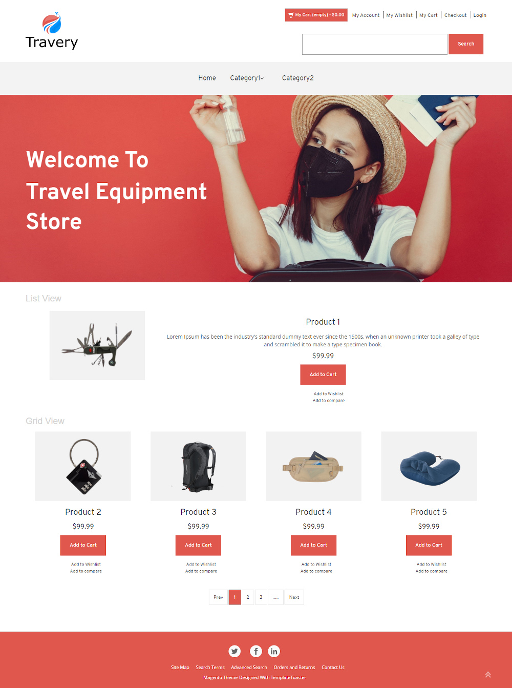 Travery - Online Travel Equipment's Store Magento Theme