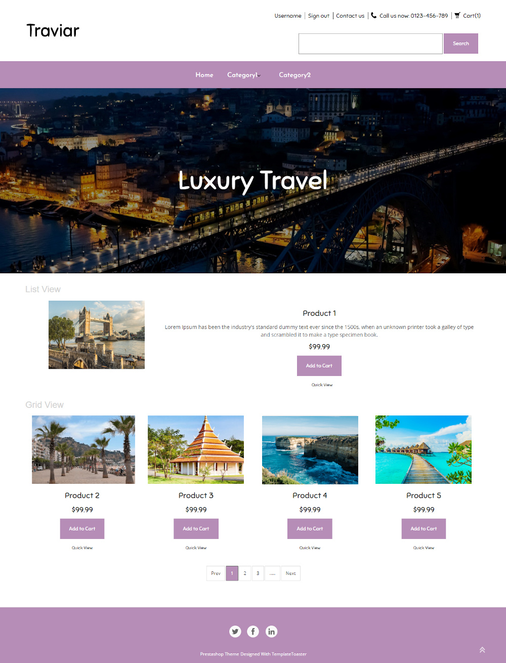 Traviar - Tourist Places PrestaShop Theme