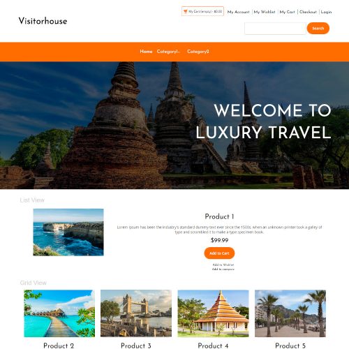 Visitorhouse - Tourist Places Magento Theme