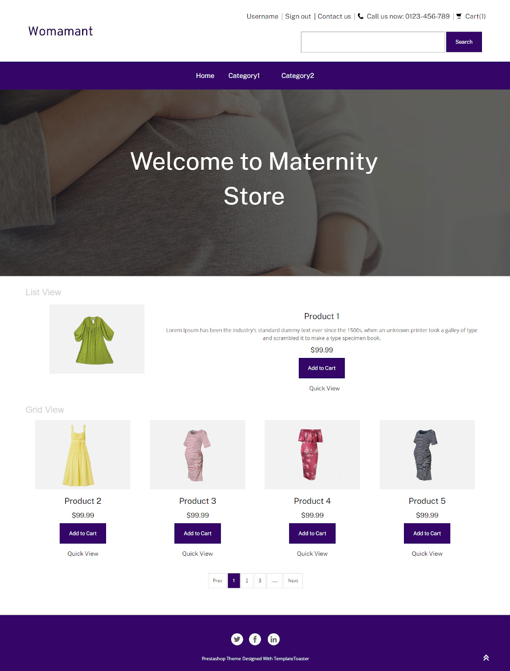 Womamant - Online Maternity Store PrestaShop Theme