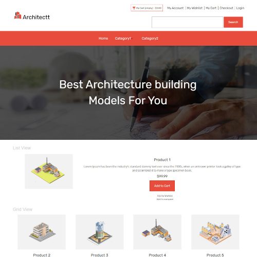 Architectt - Online Architecture Building Model Store Magento Theme