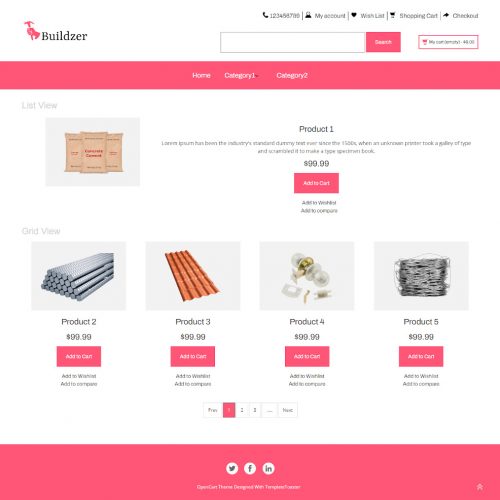 Buildzer - Online Building Materials Store OpenCart Theme