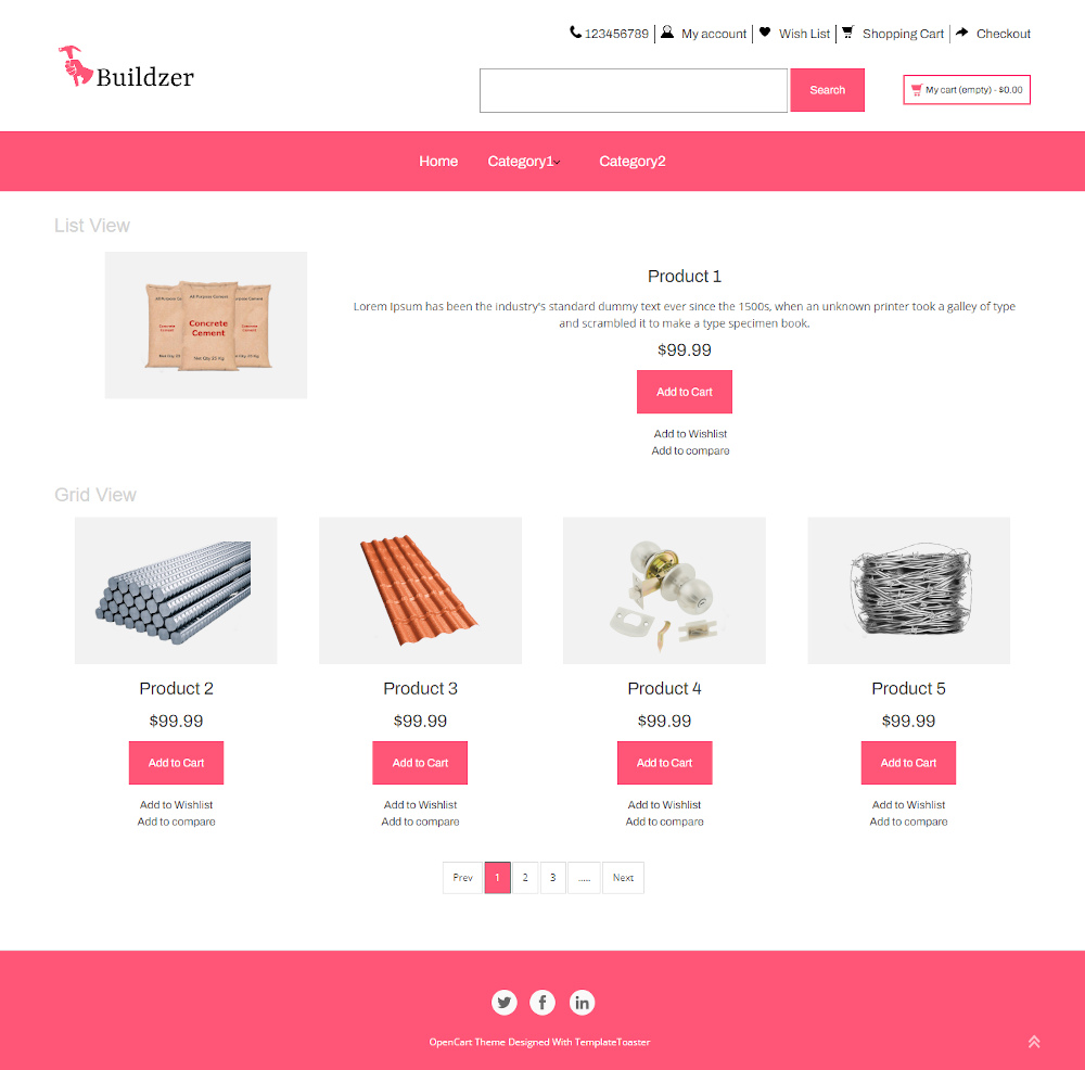 Buildzer - Online Building Materials Store OpenCart Theme
