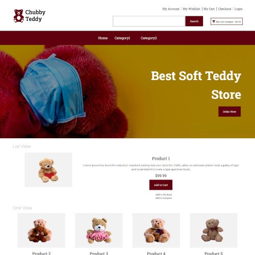 Chubby Teddy - Online Soft Teddy Store Magento Theme