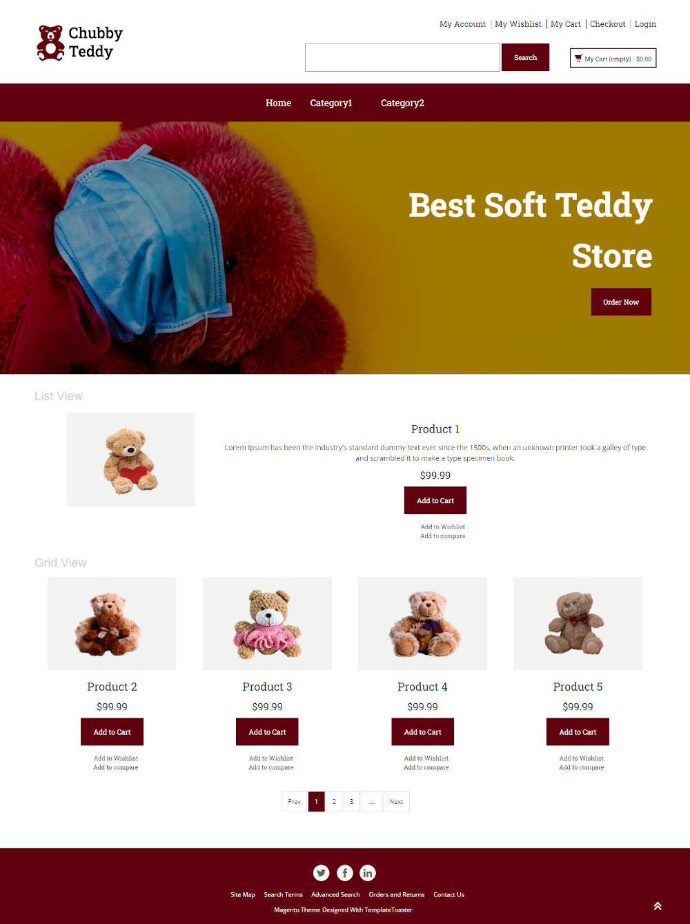 Chubby Teddy - Online Soft Teddy Store Magento Theme