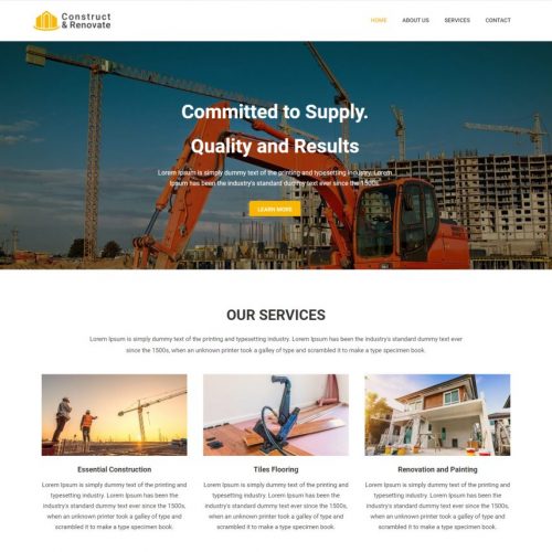 Construct Renovate Construction Company Template