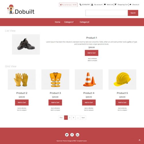 Dobuilt - Online Construction Safety Equipment's Store OpenCart Theme