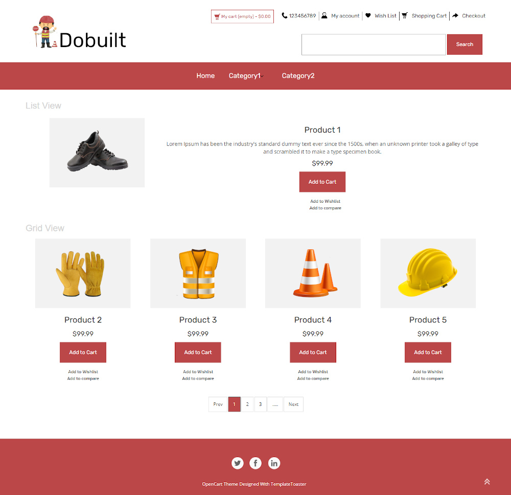 Dobuilt - Online Construction Safety Equipment's Store OpenCart Theme