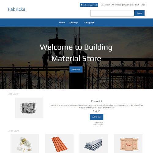 Fabricks - Online Building Materials Store Magento Theme