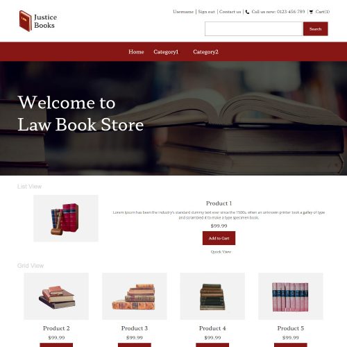 Justice Books - Online Law Education Books Store PrestaShop Theme